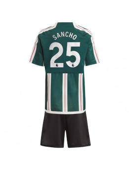 Manchester United Jadon Sancho #25 Replika Borta Kläder Barn 2023-24 Kortärmad (+ byxor)